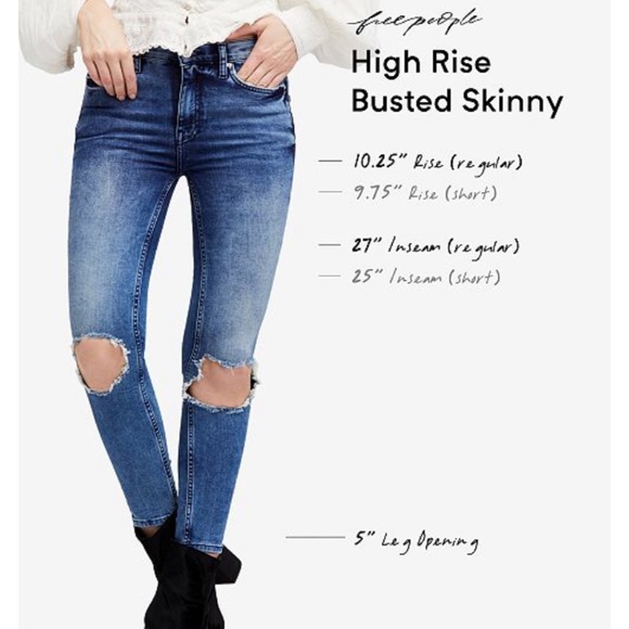 Free People Busted Knee Skinny Jeans NWT - Picture 8 of 8